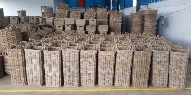 rattan basket factory in Indonesia